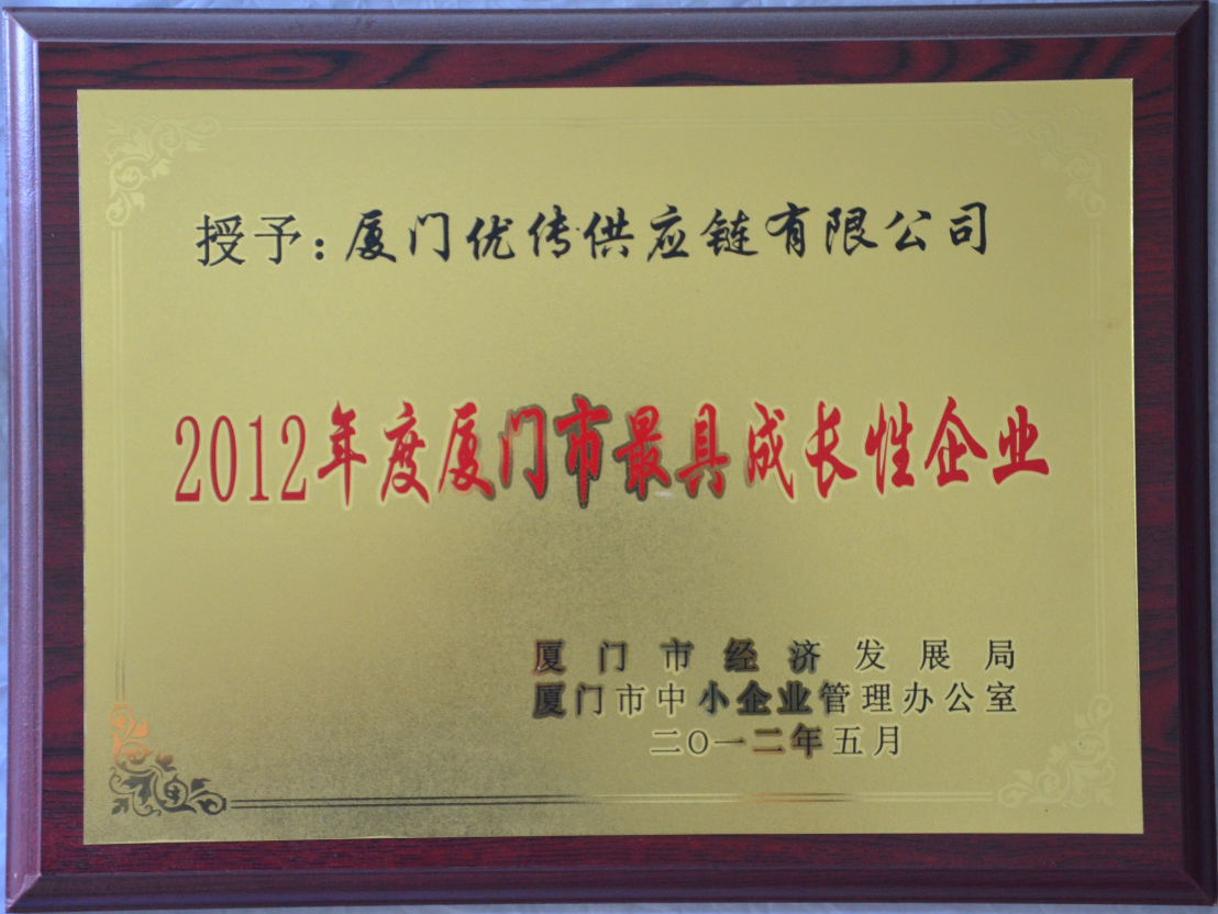 2012年度厦门市最具成长性企业